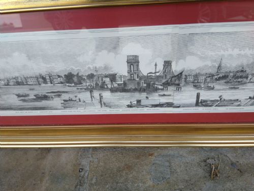 ALONG THE THAMES HUGE LONDON ENGRAVING FOR LONG WALL - ADDITIONAL PHOTO 2