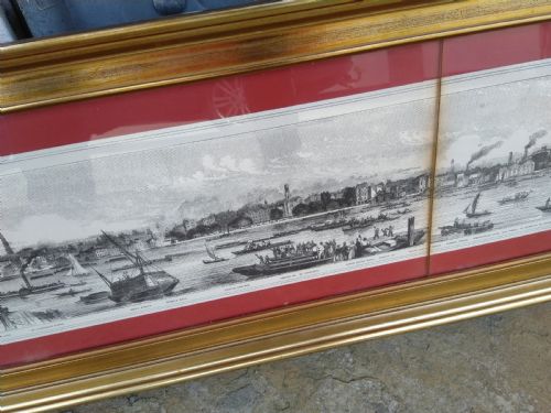ALONG THE THAMES HUGE LONDON ENGRAVING FOR LONG WALL - ADDITIONAL PHOTO 3