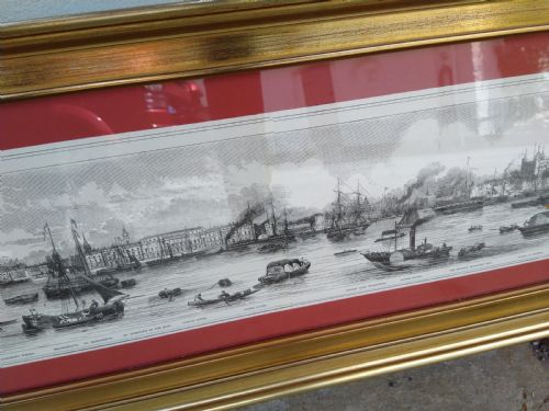 ALONG THE THAMES HUGE LONDON ENGRAVING FOR LONG WALL - ADDITIONAL PHOTO 5