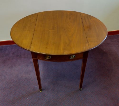 Sheraton Revival Inlaid Mahogany Occasional Table
