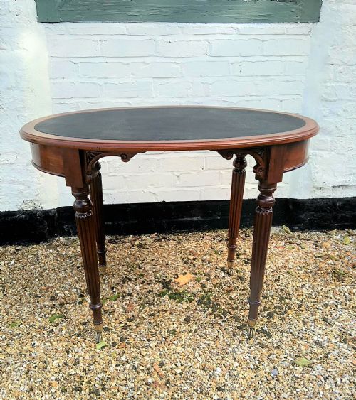 OVAL TABLE FOR WRITING OR AS DRESSING TABLE IN MAHOGANY - ADDITIONAL PHOTO 2