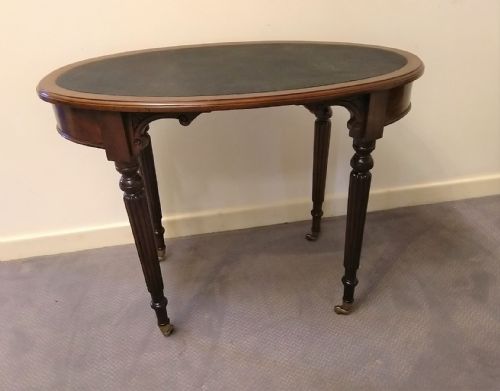 OVAL TABLE FOR WRITING OR AS DRESSING TABLE IN MAHOGANY - ADDITIONAL PHOTO 4