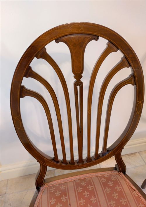 TWO SHERATON REVIVAL INLAID BEDROOM CHAIRS - ADDITIONAL PHOTO 5