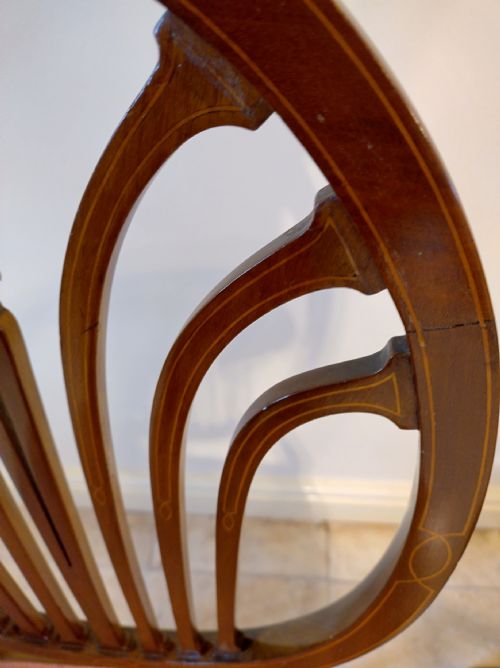 TWO SHERATON REVIVAL INLAID BEDROOM CHAIRS - ADDITIONAL PHOTO 4