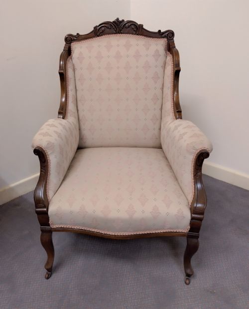 Mahogany Framed Arm Chair in Very Clean Condition.