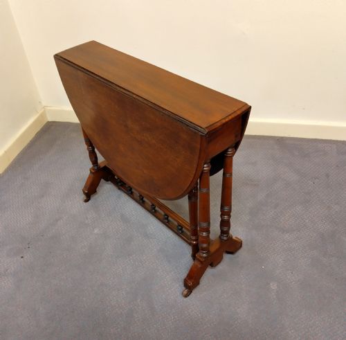 TIDY OVAL SUTHERLAND TABLE LATE 1800S - ADDITIONAL PHOTO 3