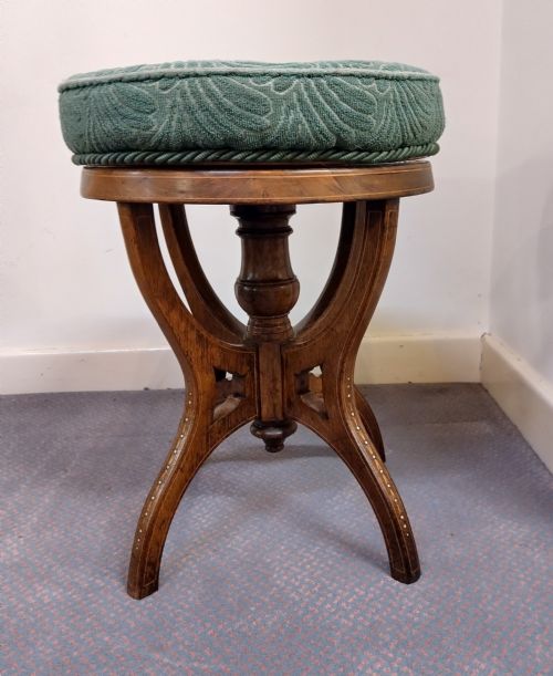 fig 1. Lovely quality, fine inlaid Rosewood stool.