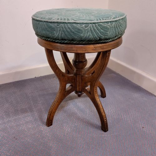Lovely Quality, Fine Inlaid Rosewood Stool.