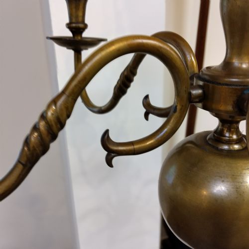 GOOD SOLID BRASS CEILING LIGHT 5 BRANCH - ADDITIONAL PHOTO 4