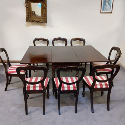 fig 3. Georgian Mahogany Dining Table with drop leaves.