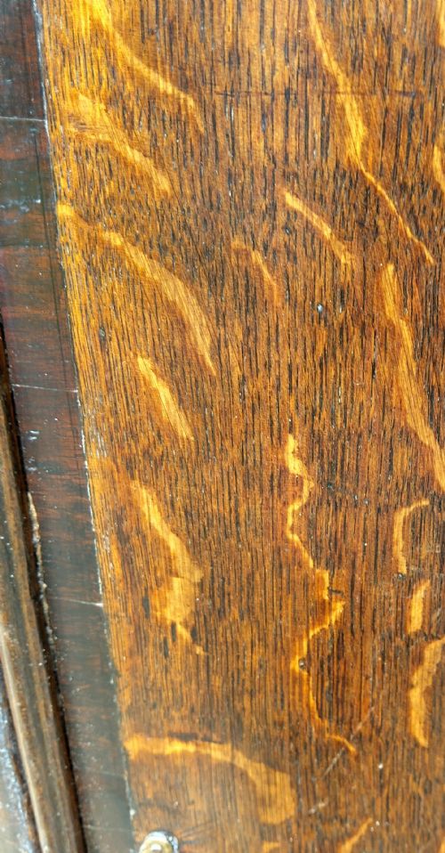 IMPRESSIVE OAK BOW FRONTED CORNER CABINET 1700S - ADDITIONAL PHOTO 4