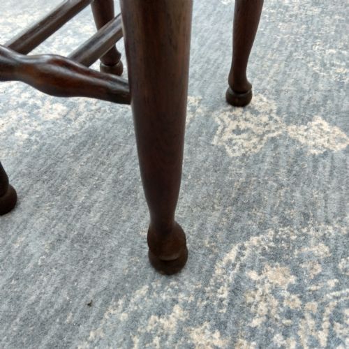 TWO COUNTRY OAK STOOLS WITH RUSH SEATS - ADDITIONAL PHOTO 5