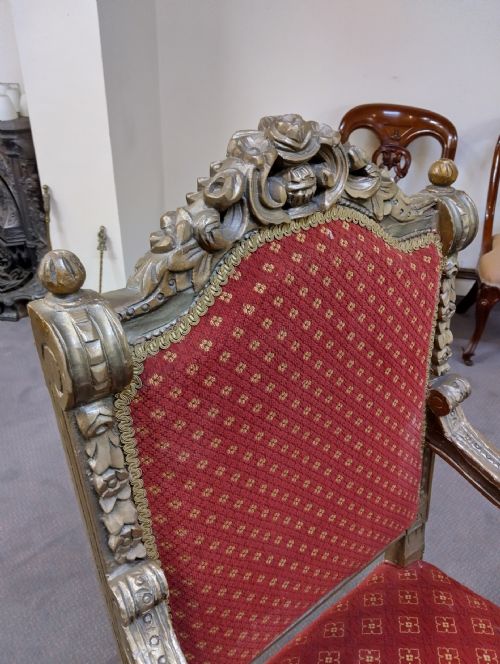 PAIR OF GILT FINISH ARM OR ELBOW CHAIRS WELL DETAILED CARVINGS - ADDITIONAL PHOTO 2