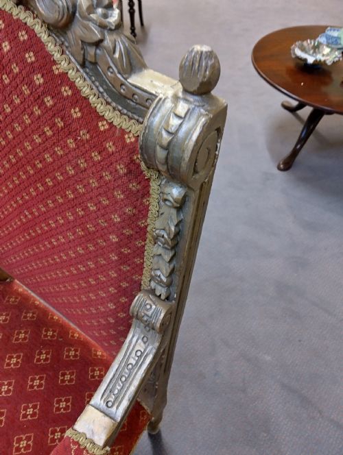 PAIR OF GILT FINISH ARM OR ELBOW CHAIRS WELL DETAILED CARVINGS - ADDITIONAL PHOTO 3
