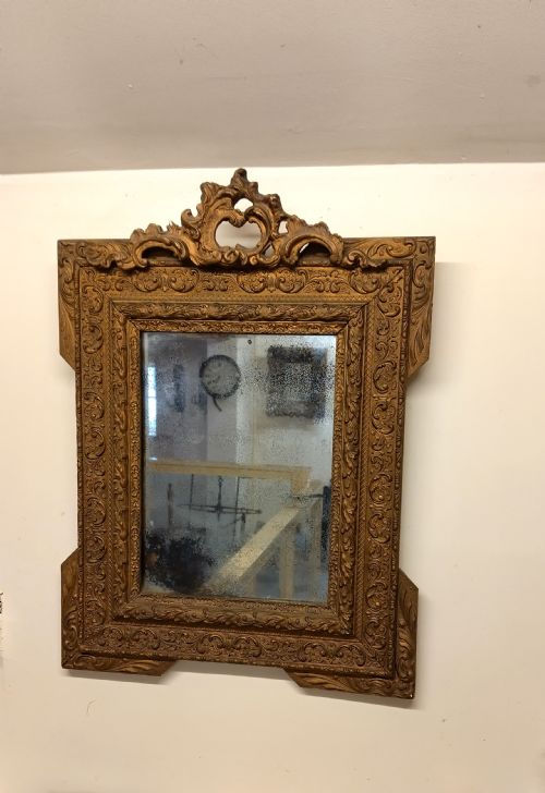 French Gilt Wall Mirror, Excellent Detail.