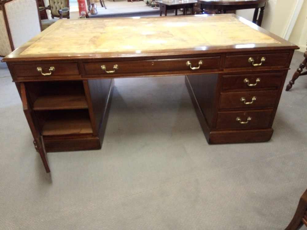 Substantial very tidy Mahogany Partners Desk View III