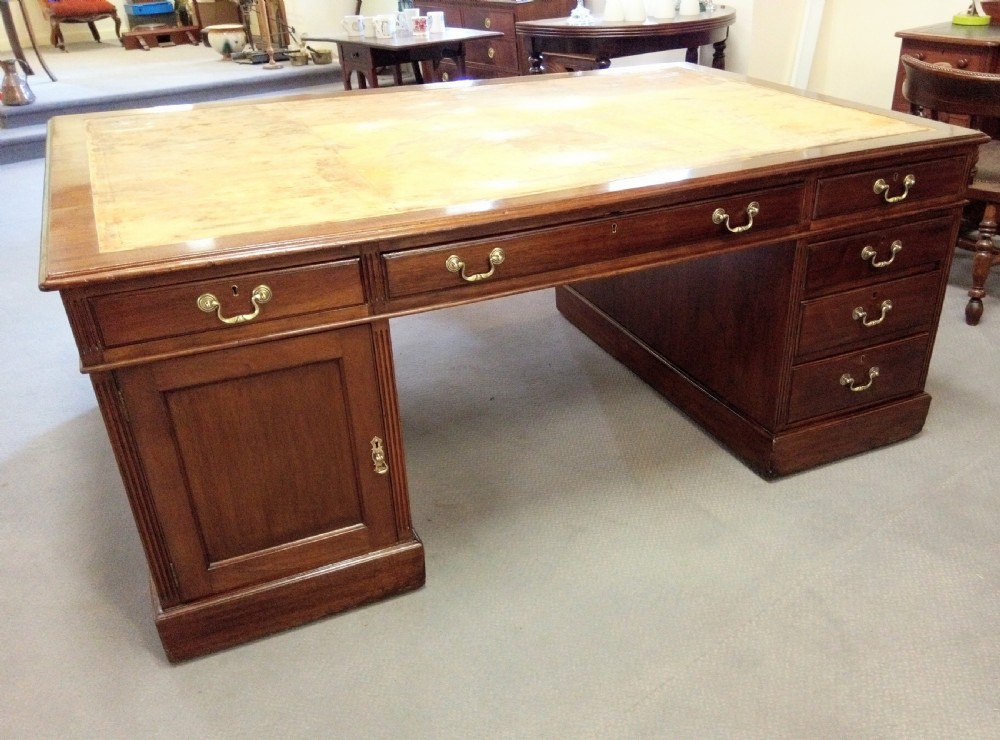 Substantial very tidy Mahogany Partners Desk View IV