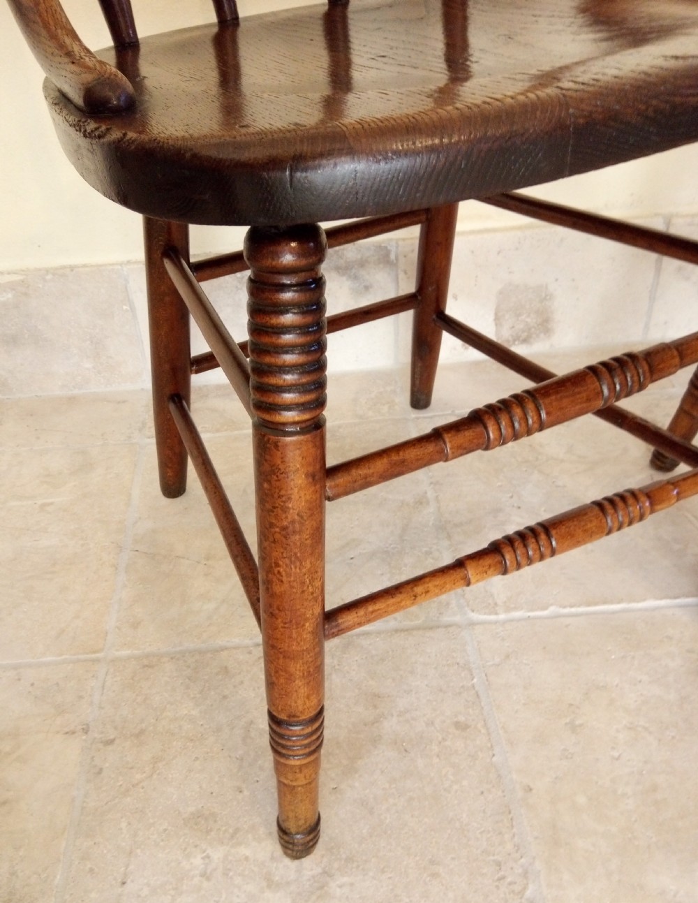 Pair Attractive and comfortable hardwood farmhouse kitchen chairs View IV