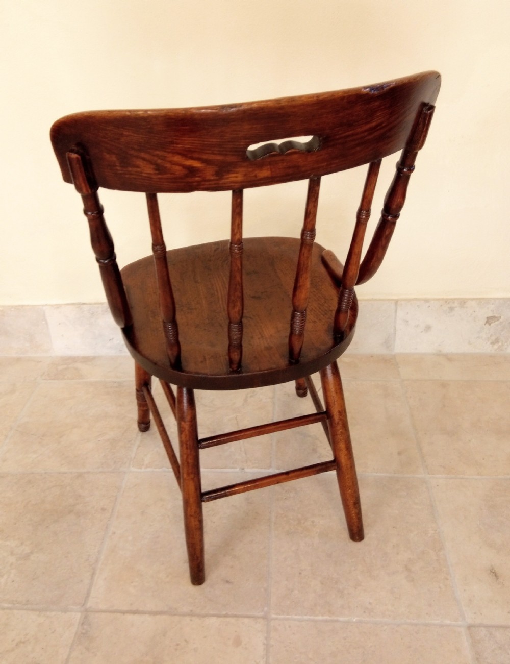 Pair Attractive and comfortable hardwood farmhouse kitchen chairs View V