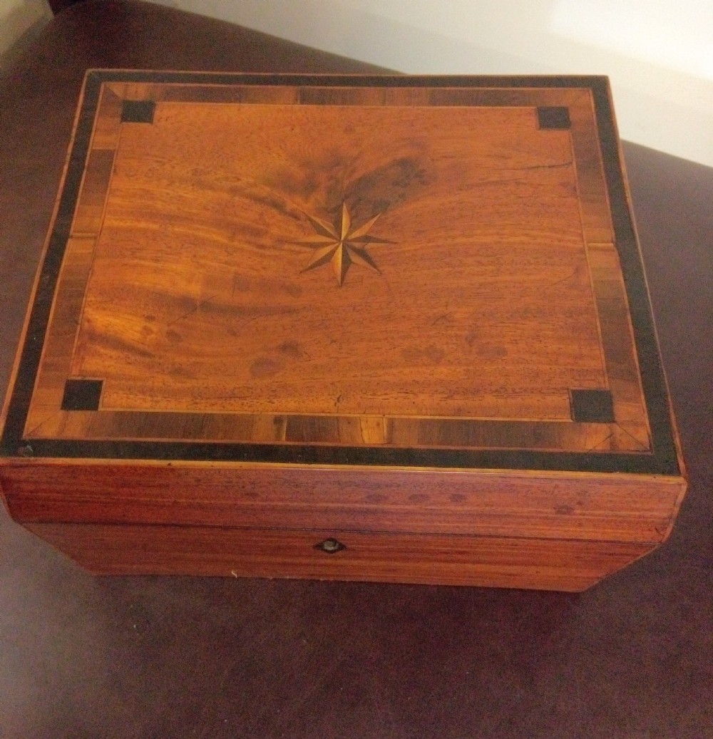 Pretty 19thC jewellery box, inlaid mahogany.  View VII