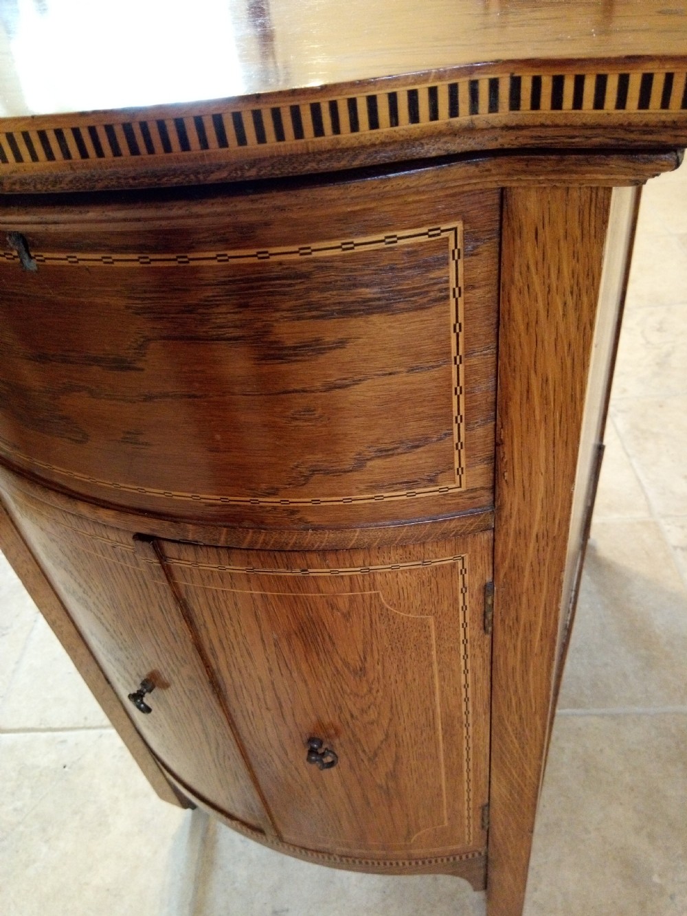 Inlaid Oak Cabinet, superb for drinks cupboard View VI