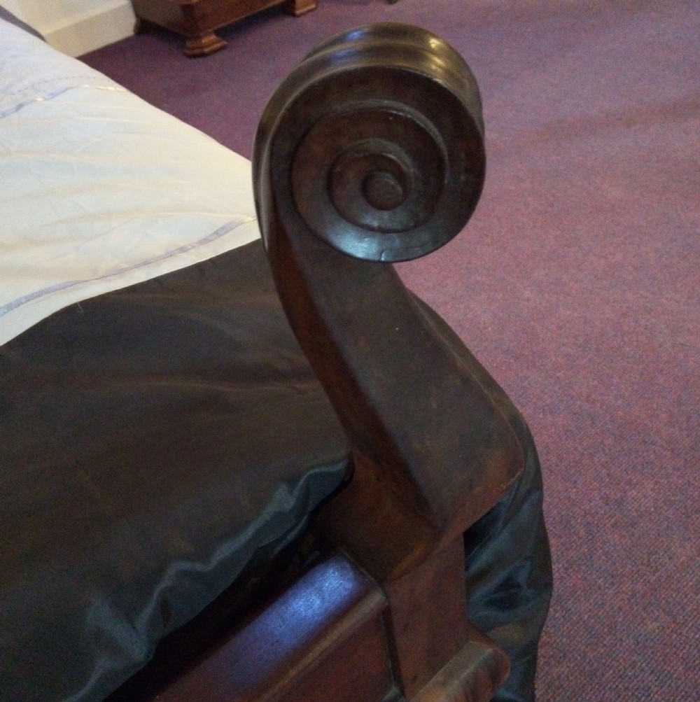 Tidy single bed in Queen Anne style with scroll base. View IV