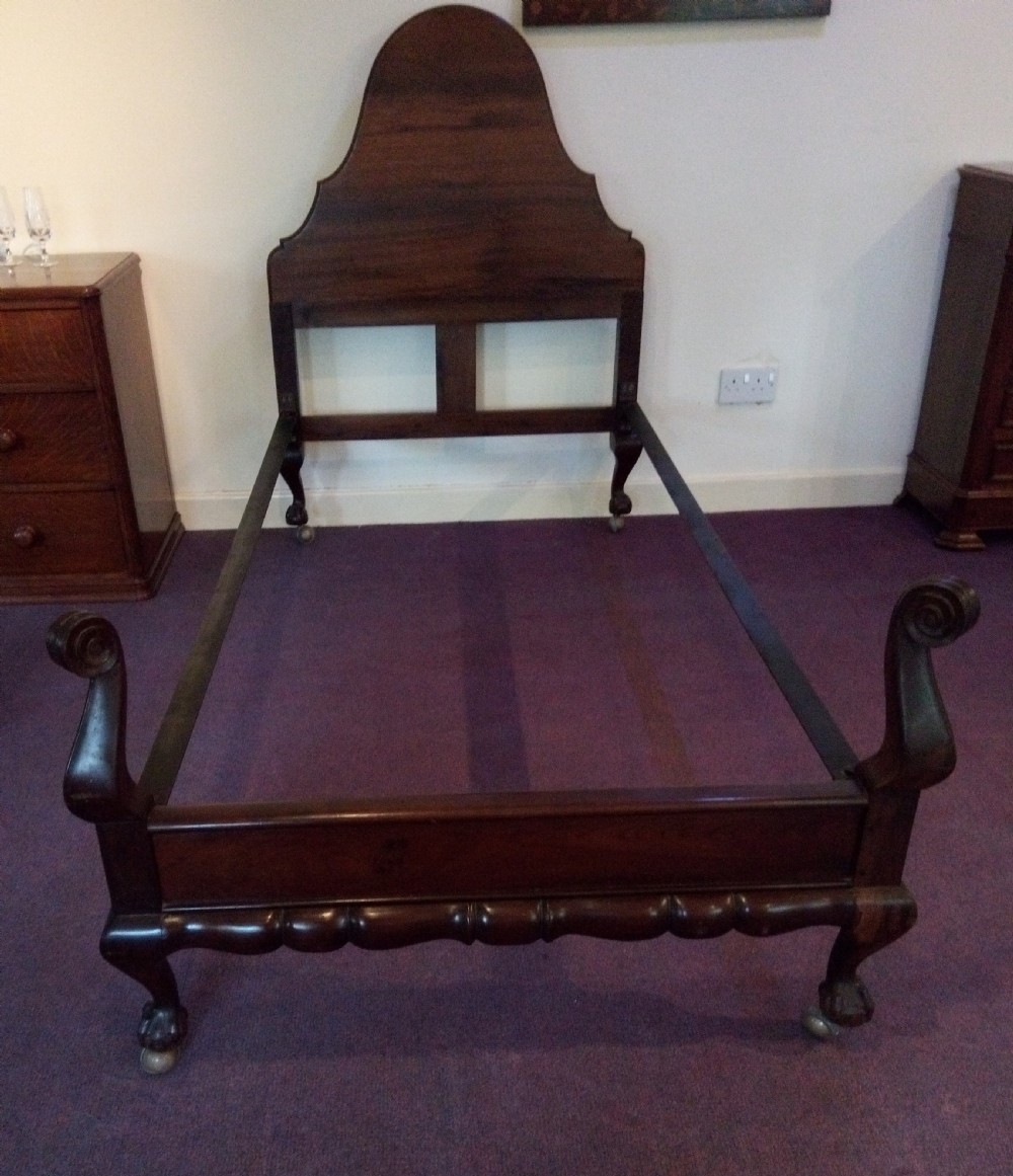 Tidy single bed in Queen Anne style with scroll base. View VI