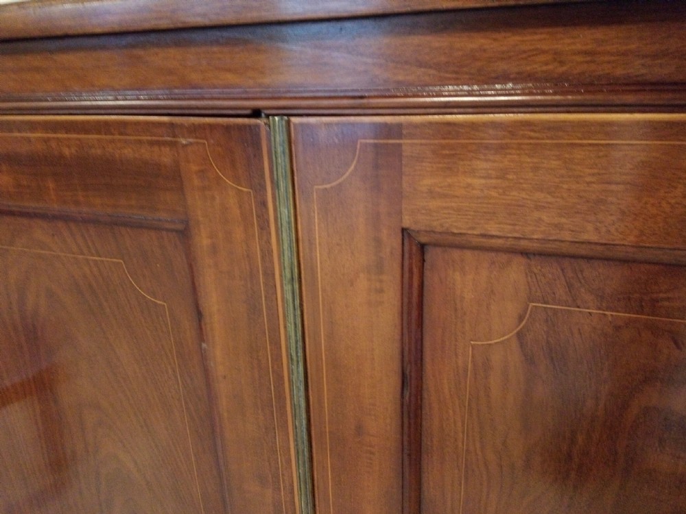 Really useful inlaid mahogany cabinet, circa 1900. View V