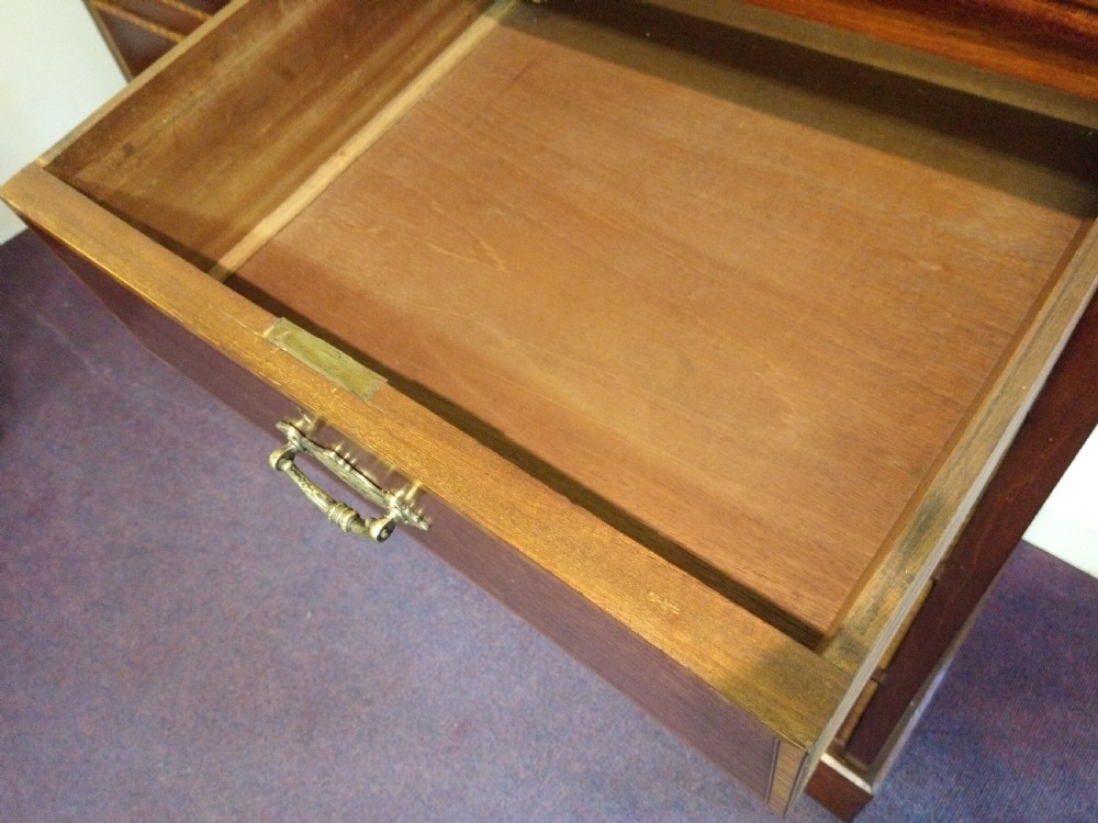 Inlaid Edwardian Mahogany two over three drawer chest.  View VI