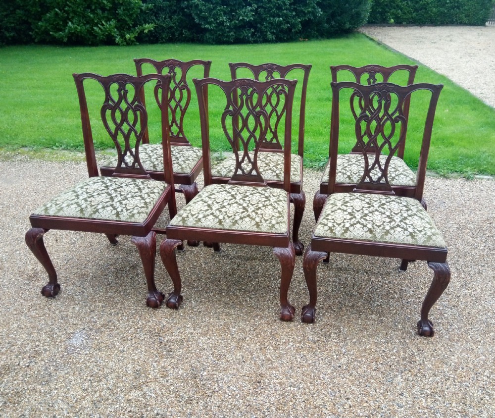 Set of 6 Chippendale style chairs early 20thC