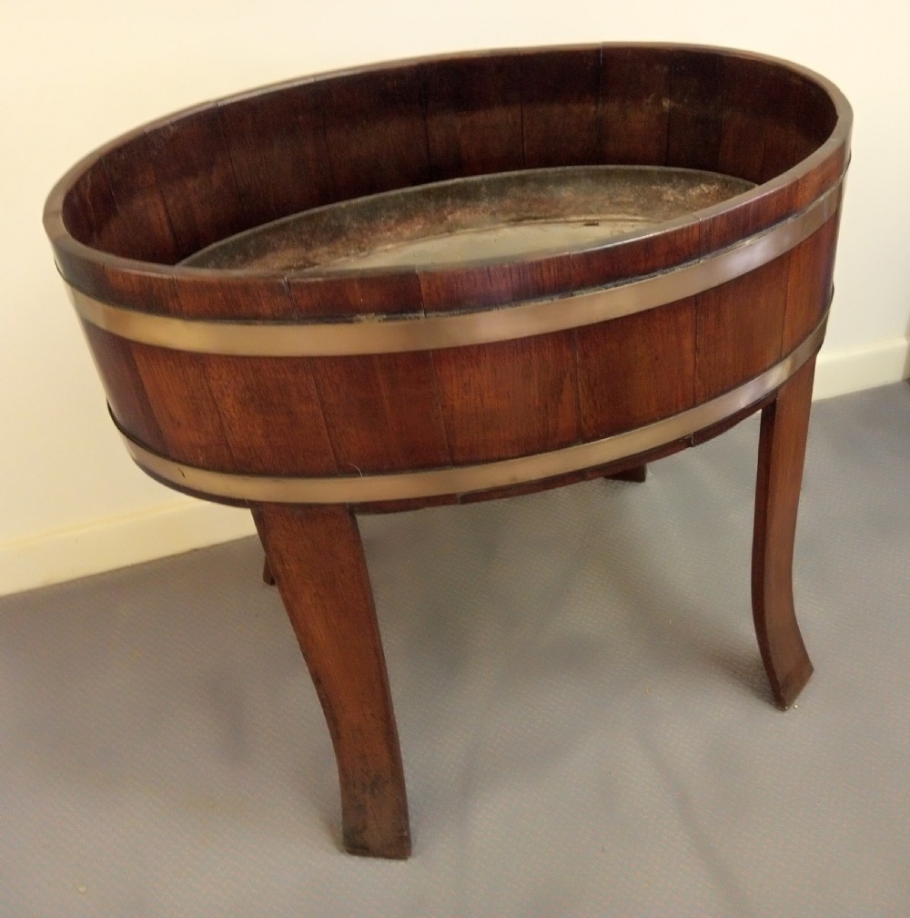 Oval Oak Planter or wine cooler