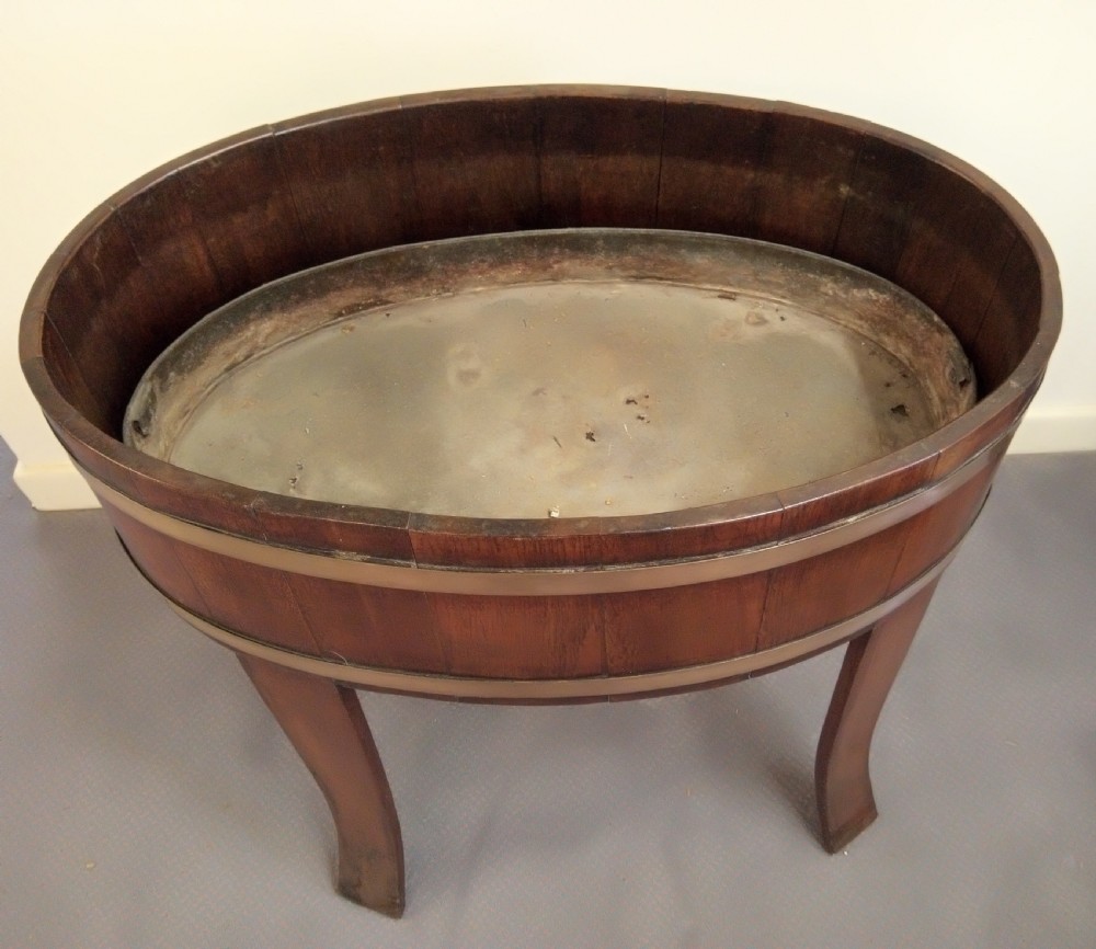 Oval Oak Planter or wine cooler View IV
