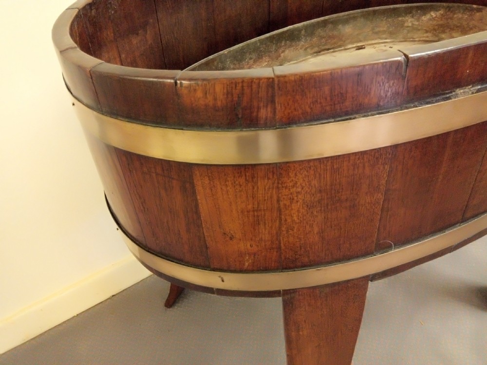 Oval Oak Planter or wine cooler View V