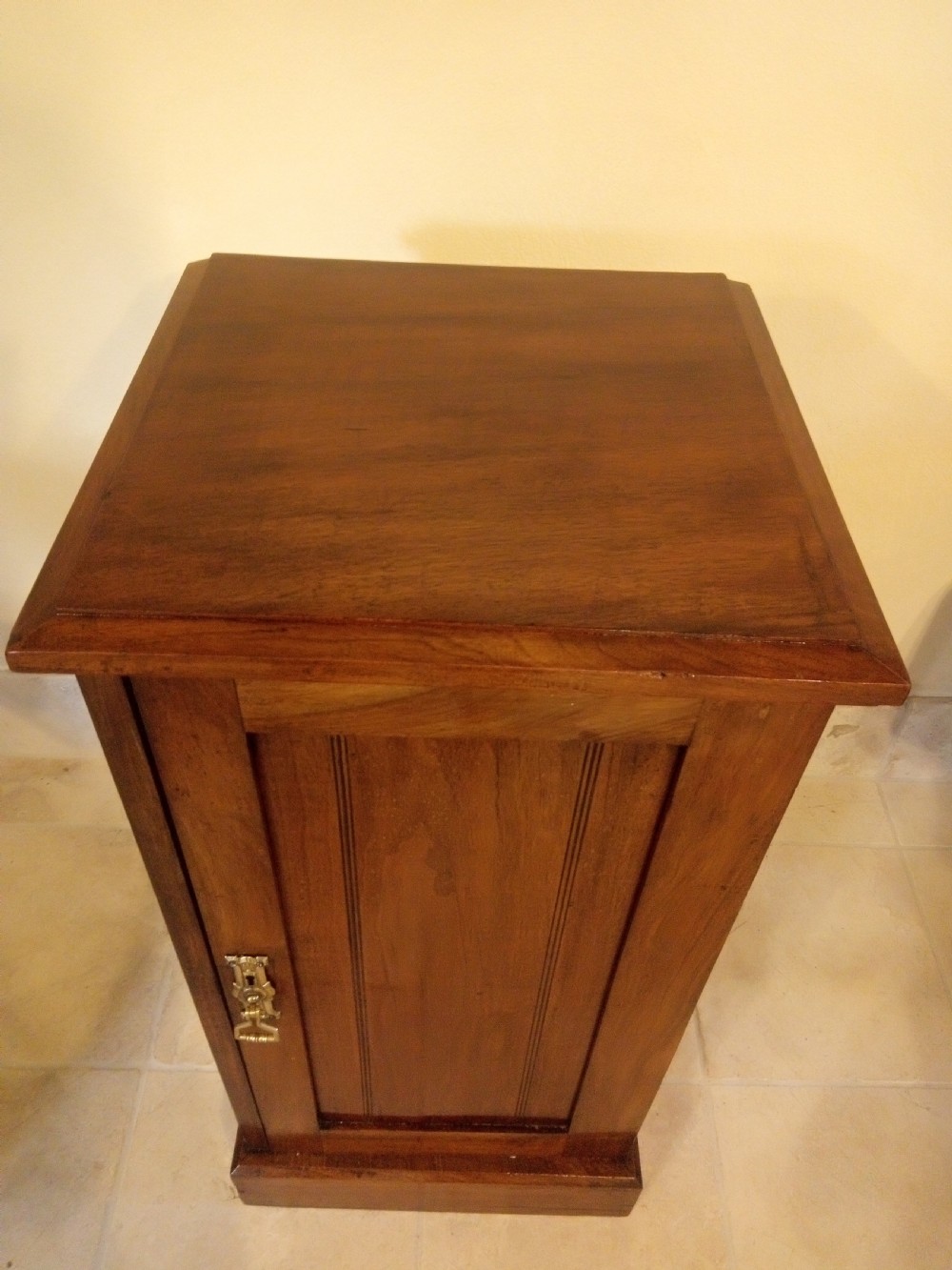 Clean walnut bedside cabinet circa 1900 View III