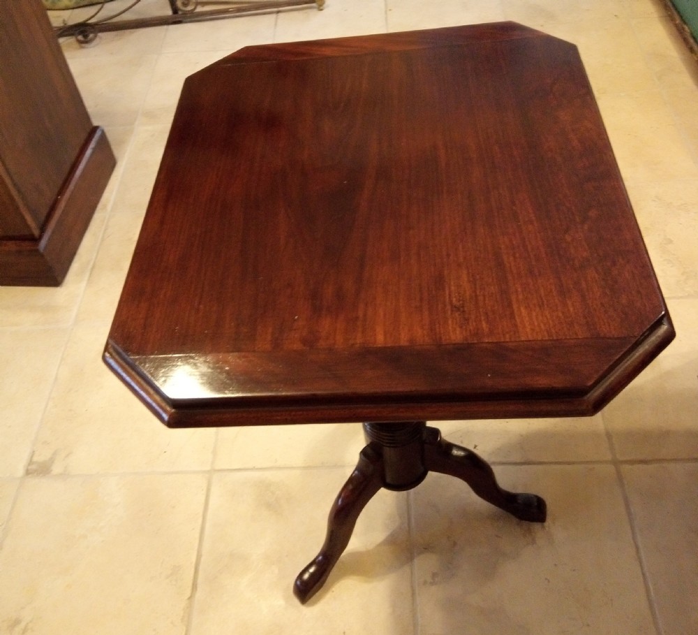 Clean and tidy snap top occasional table on pretty pedestal. View IV