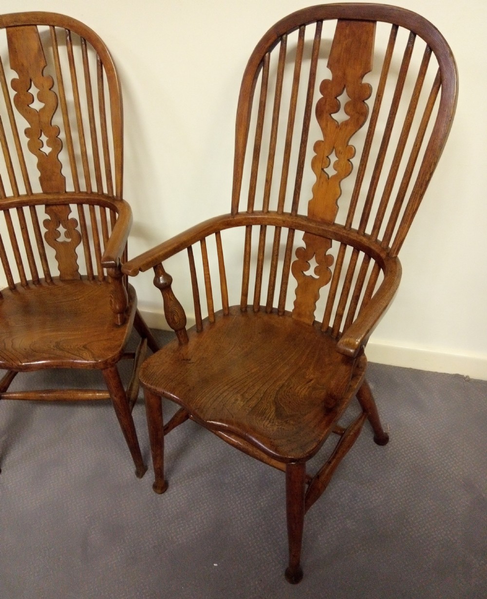 attractive pair of high back Windsor arm chairs View III