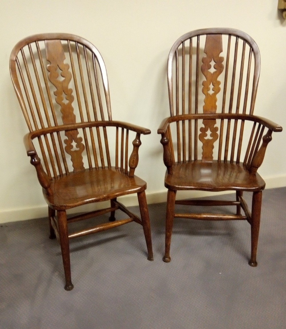 attractive pair of high back Windsor arm chairs View VII