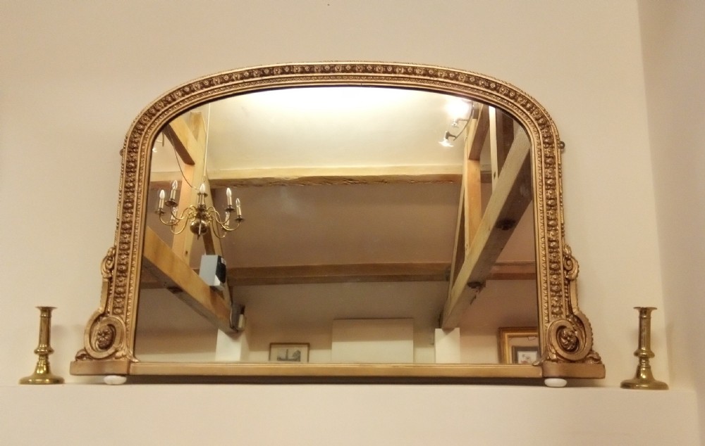 Superb detail, Gilt Overmantle mirror 1860s