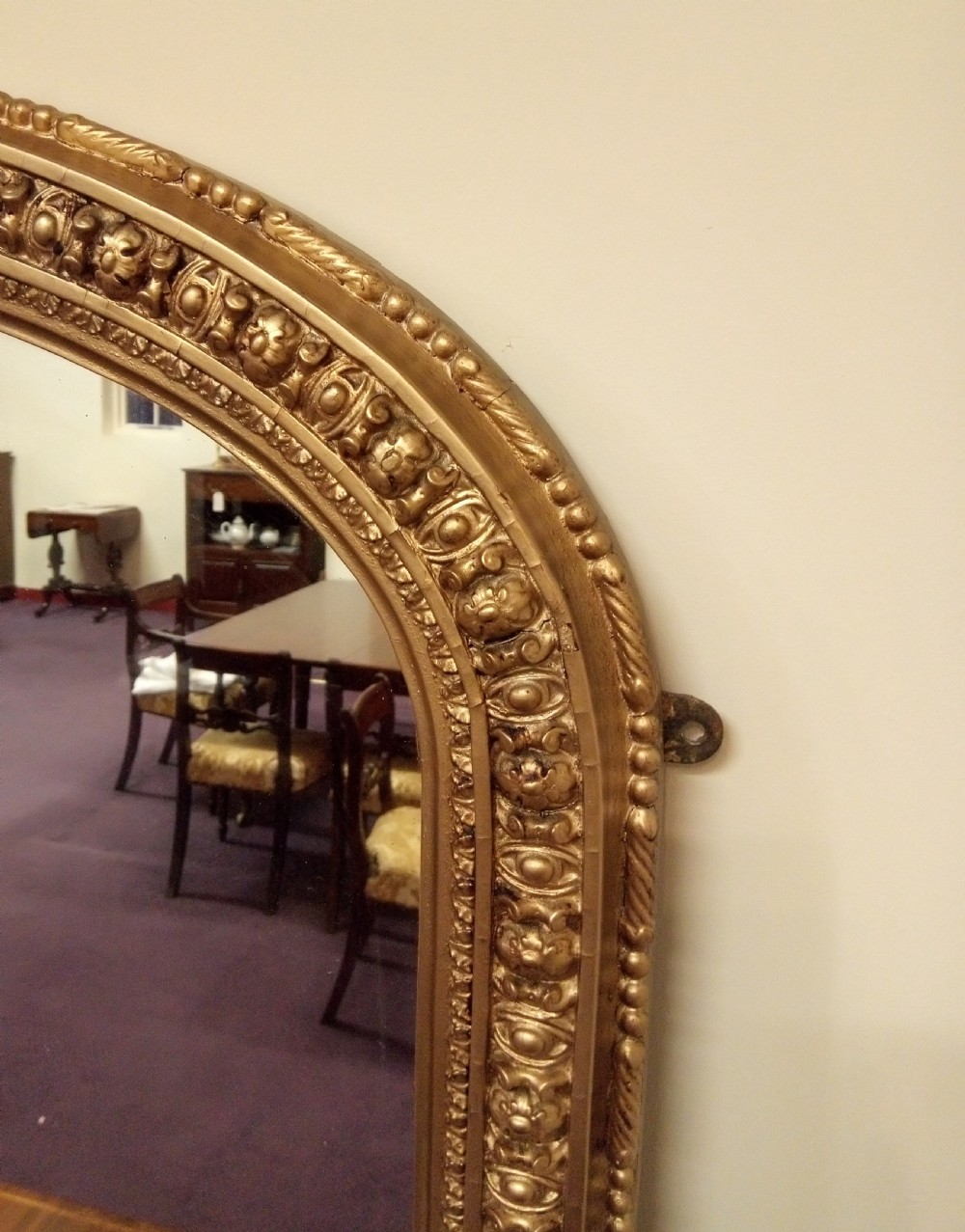 Superb detail, Gilt Overmantle mirror 1860s View III