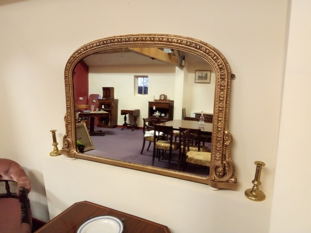 Superb detail, Gilt Overmantle mirror 1860s View IV