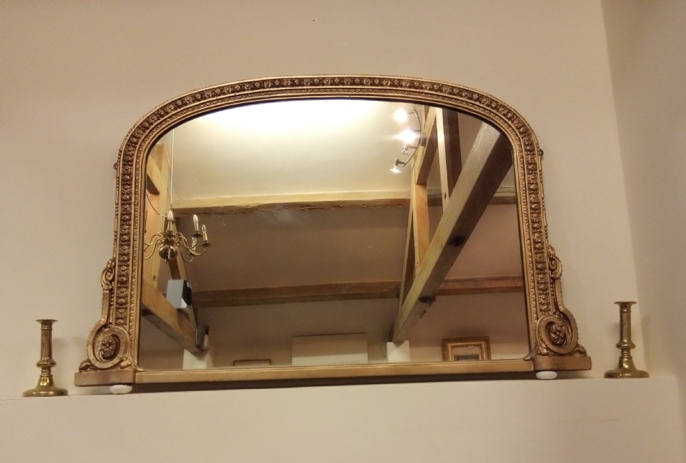 Superb detail, Gilt Overmantle mirror 1860s View IX