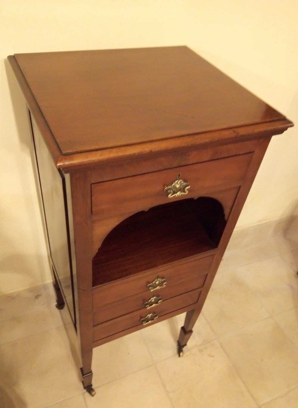 Tall Narrow chest of drawers in mahogany View III