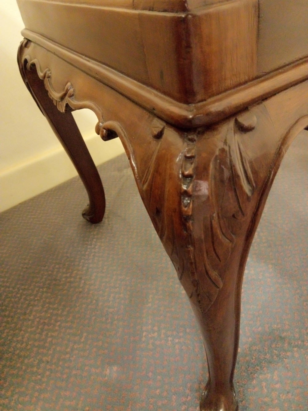 Pretty French Dressing table chair in walnut View VI