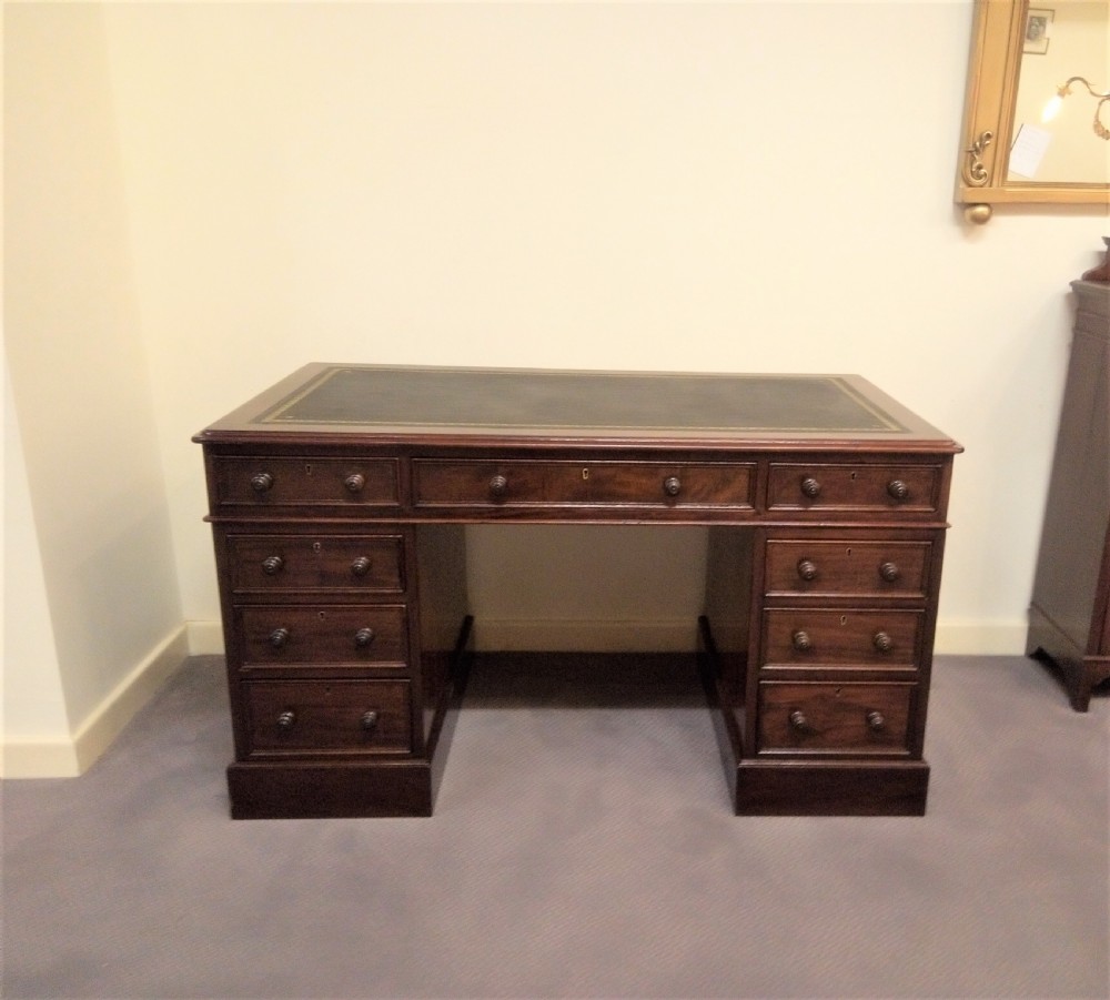 Quality 19th Century Mahogany desk of 9 drawers
