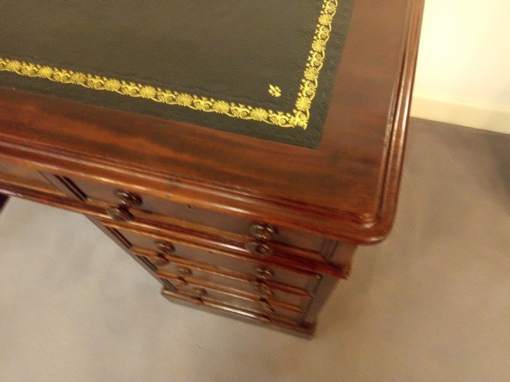 Quality 19th Century Mahogany desk of 9 drawers View III