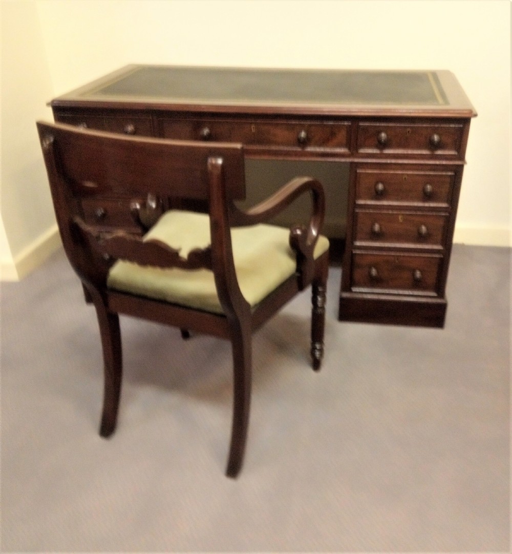 Quality 19th Century Mahogany desk of 9 drawers View VII