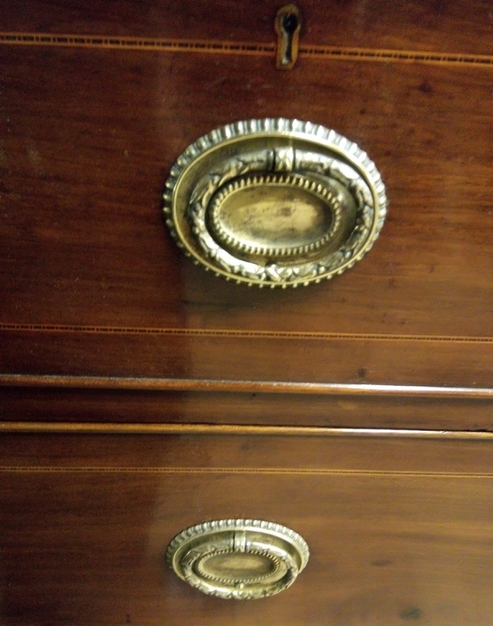  Inlaid Mahogany chest of drawers, lovely quality and condition View VI