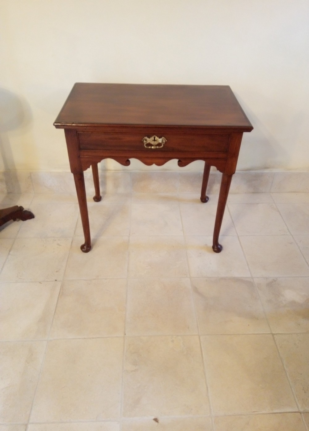 Georgian Mahogany Lowboy style side table with drawer.  View III
