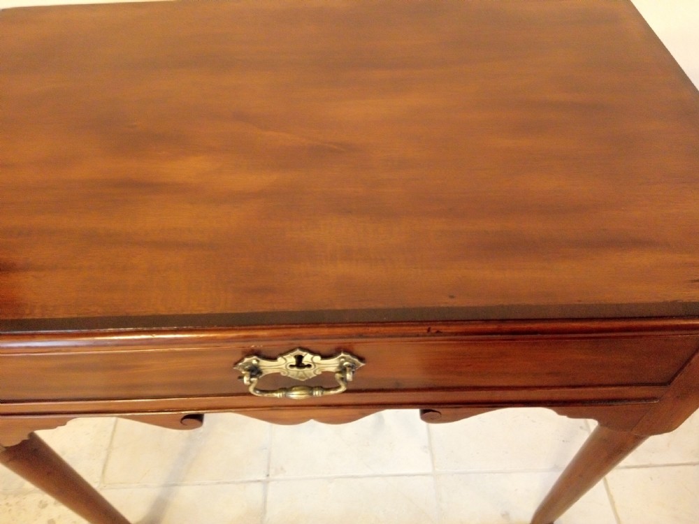 Georgian Mahogany Lowboy style side table with drawer.  View VIII