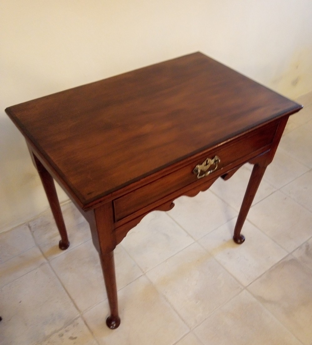 Georgian Mahogany Lowboy style side table with drawer.  View IX